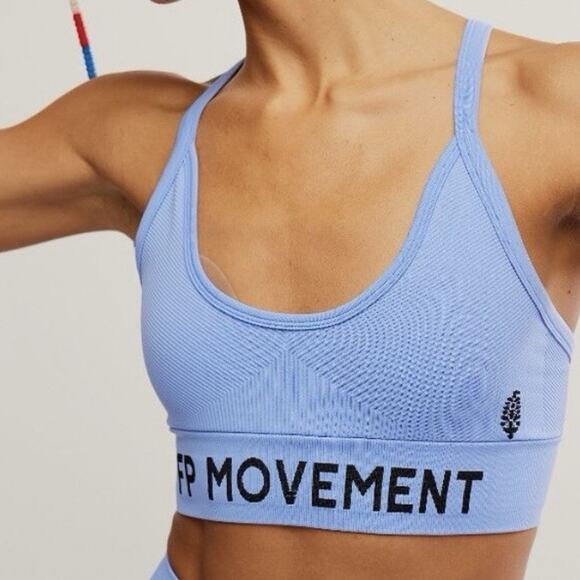 FP Movement by Free People Other - FP Movement Free People NEW Long Haul Logo Sports Bra High Dive Blue XS/S